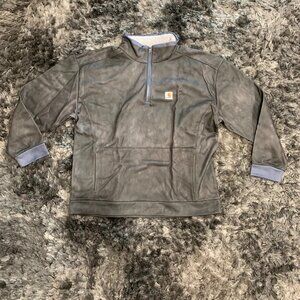 Carhartt Men's XL Olive Green Vtg 1/4 Zip Front Pockets Lightweight Jacket